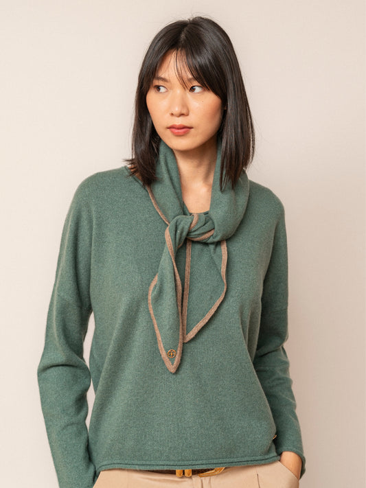 Pañuelo Leonora de cashmere verde