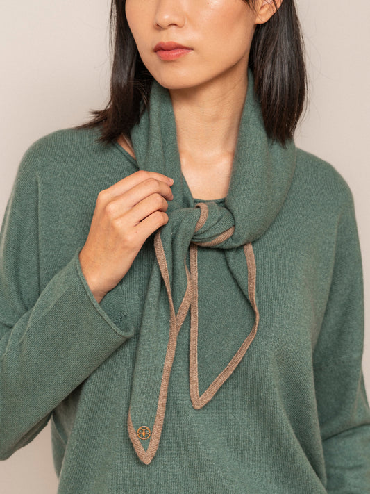 Pañuelo Leonora de cashmere verde
