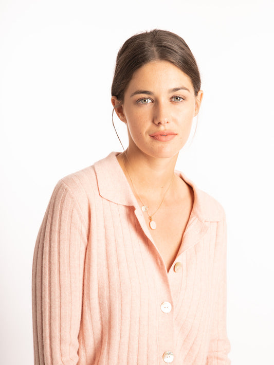 Cardigan Charlotte rosa empolvado