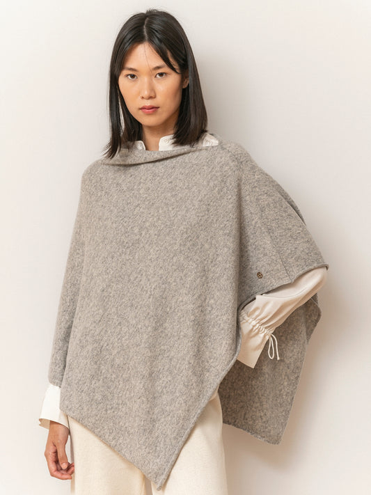 Gray cashmere poncho