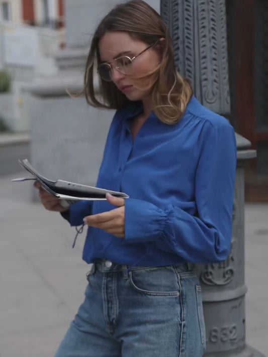 Isadora blue blouse