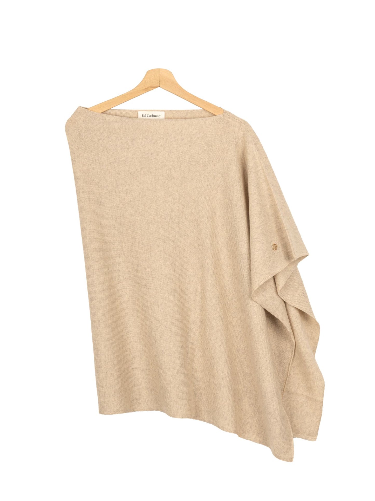 Beige cashmere poncho