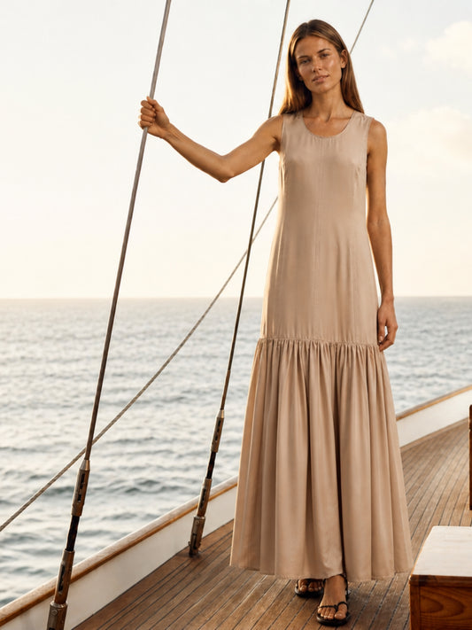 Verona helltaupefarbenes Kleid